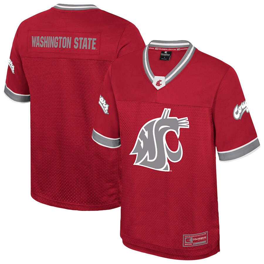 Men's Colosseum  Crimson Washington State Cougars Nothing But The Hits Football Jersey - Jersey