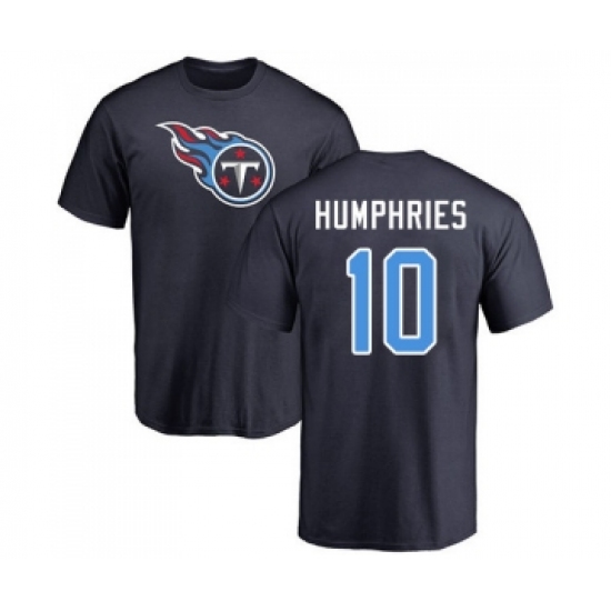 Football Tennessee Titans #10 Adam Humphries Navy Blue Name & Number Logo T-Shirt - Jersey