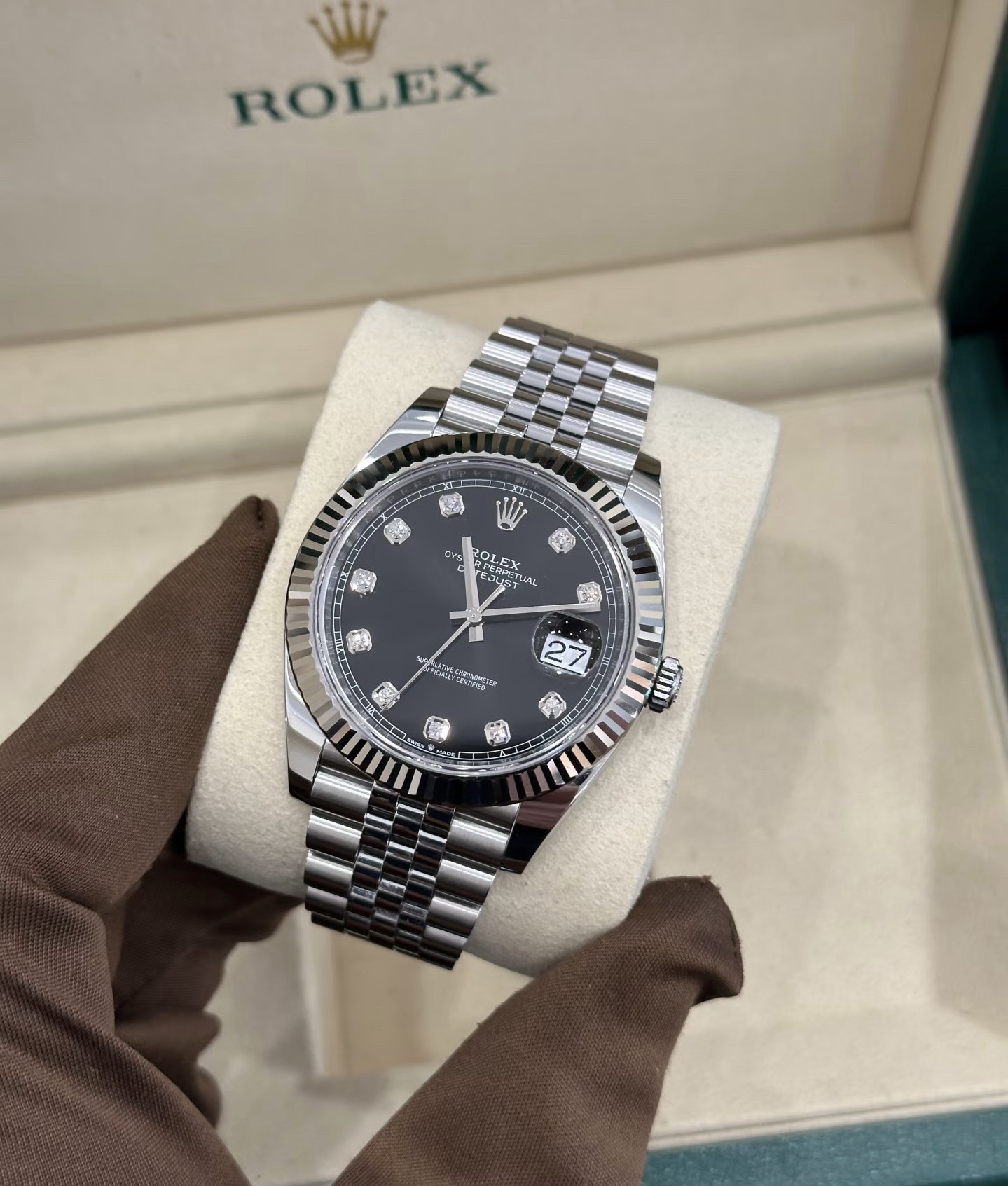Rolex Datejust Black Dial Jubilee Bracelet Automatic Watch