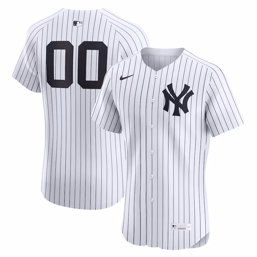 Men's New York Yankees Nike White Home Elite Custom Jersey - Jersey