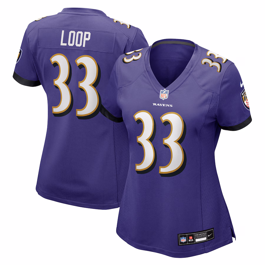 Women's Baltimore Ravens Tyler Loop Nike Purple Team Game Jersey - Jersey