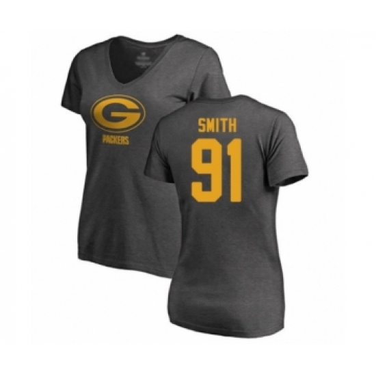 Football Women's Green Bay Packers #91 Preston Smith Ash One Color T-Shirt - Jersey