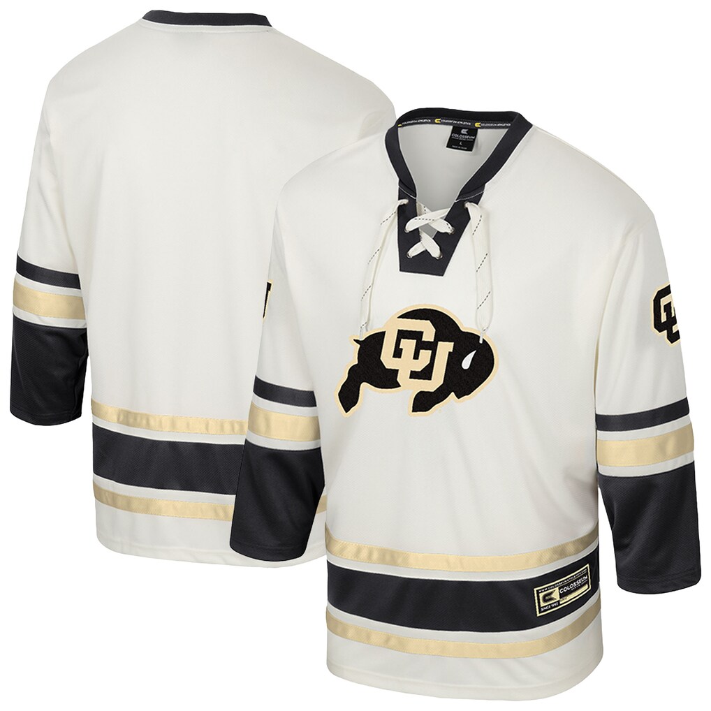 Men's Colosseum Cream Colorado Buffaloes Puck Proud Fashion Hockey Jersey - Jersey