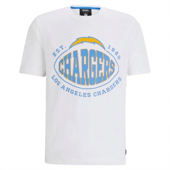 Men's Los Angeles Chargers White BOSS X Trap T Shirt - Jersey