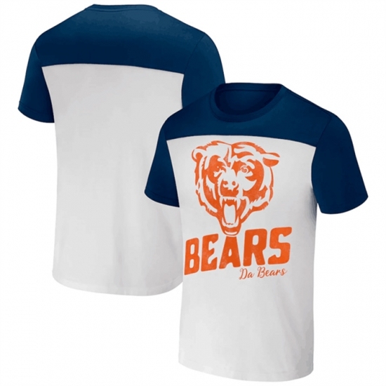 Men's Chicago Bears Cream Navy X Darius Rucker Collection Colorblocked T Shirt - Jersey
