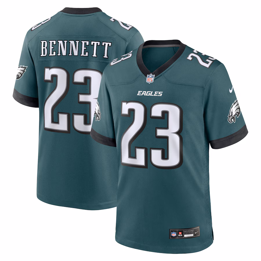 Men's Philadelphia Eagles Jakorian Bennett Nike Midnight Green Team Game Jersey - Jersey