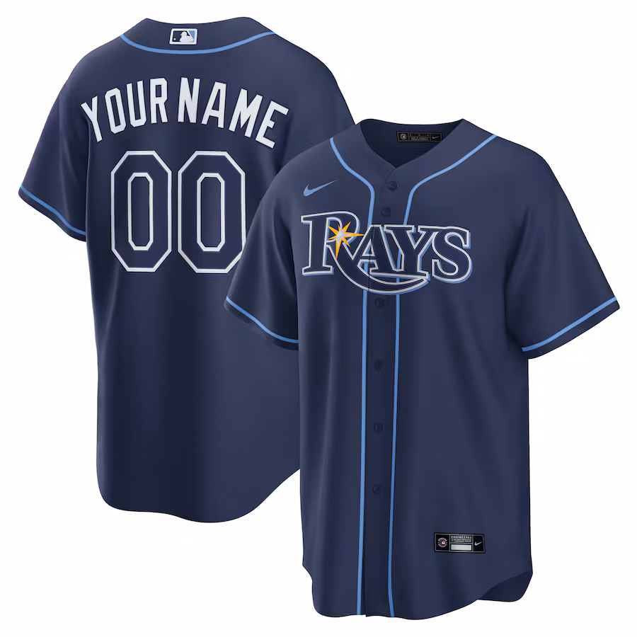 Men's Tampa Bay Rays Nike Navy Away Custom Replica 2.0 Jersey - Jersey