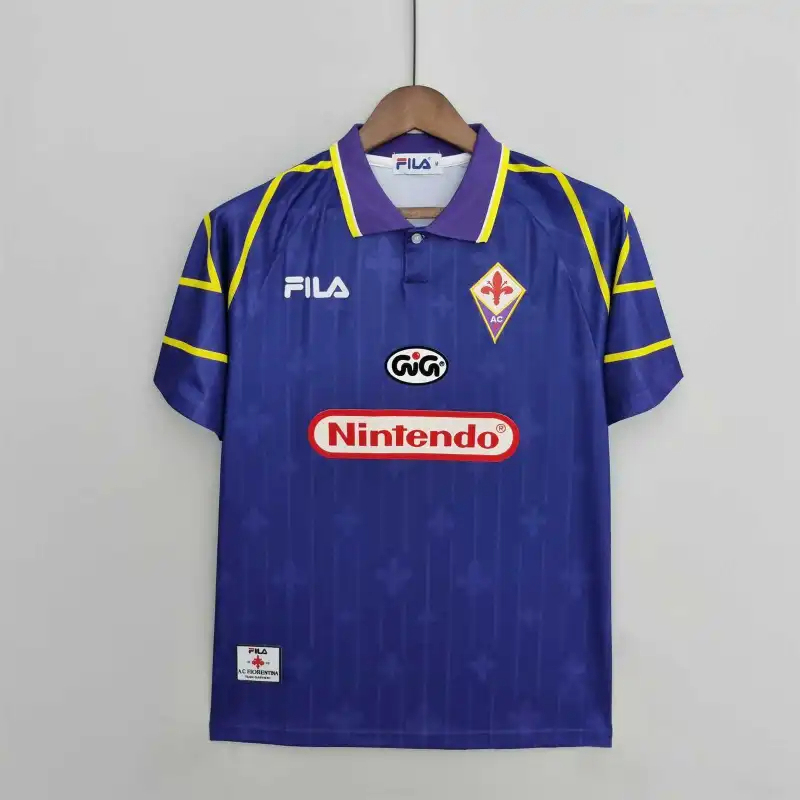 Fiorentina Retro Soccer Jersey Home Custom Shirt 1997/98 - Jersey