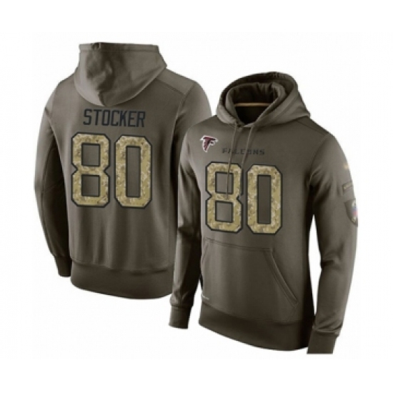 Football Men's Atlanta Falcons #80 Luke Stocker Green Salute To Service Pullover Hoodie - Jersey