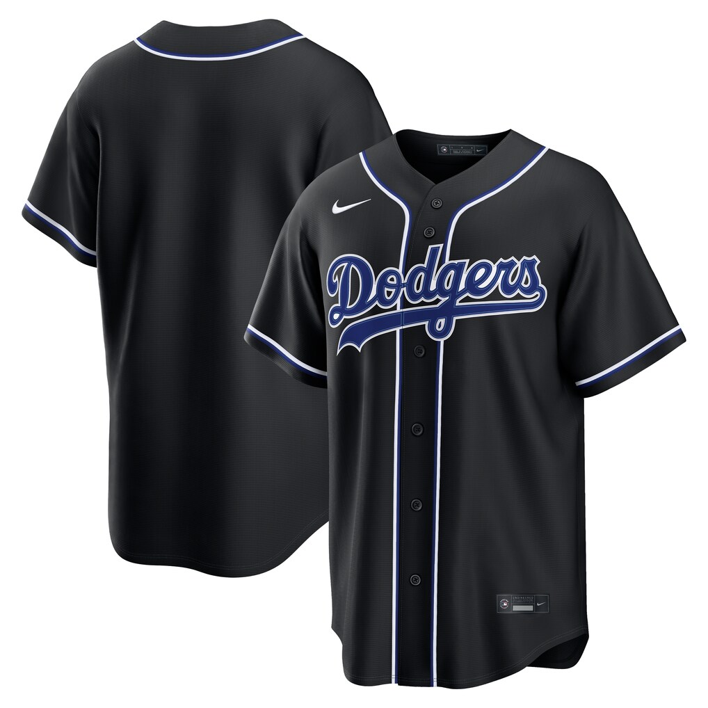 Men's Los Angeles Dodgers Nike Fashion Replica Black Out Jersey - Jersey