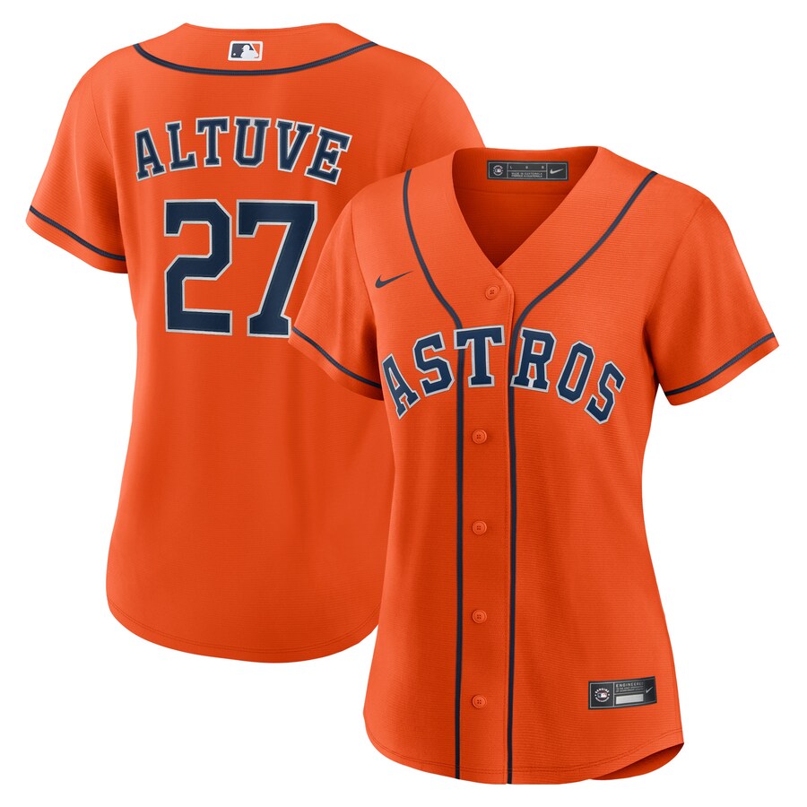 Women's Houston Astros Jose Altuve Nike Orange Alternate Replica Player Jersey - Jersey