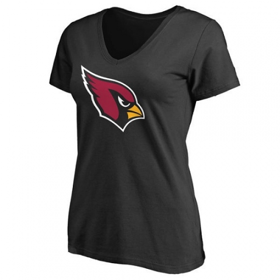 NFL Women Arizona Cardinals Black Primary Team Logo Slim Fit T-Shirt - Jersey