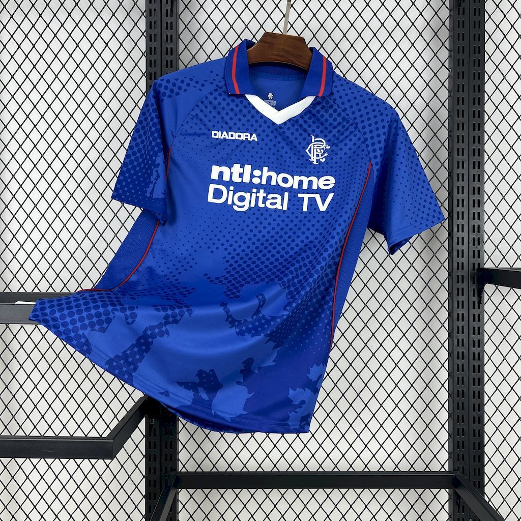 Rangers FC Retro Soccer Jersey Home Custom Shirt 2002-03 - Jersey