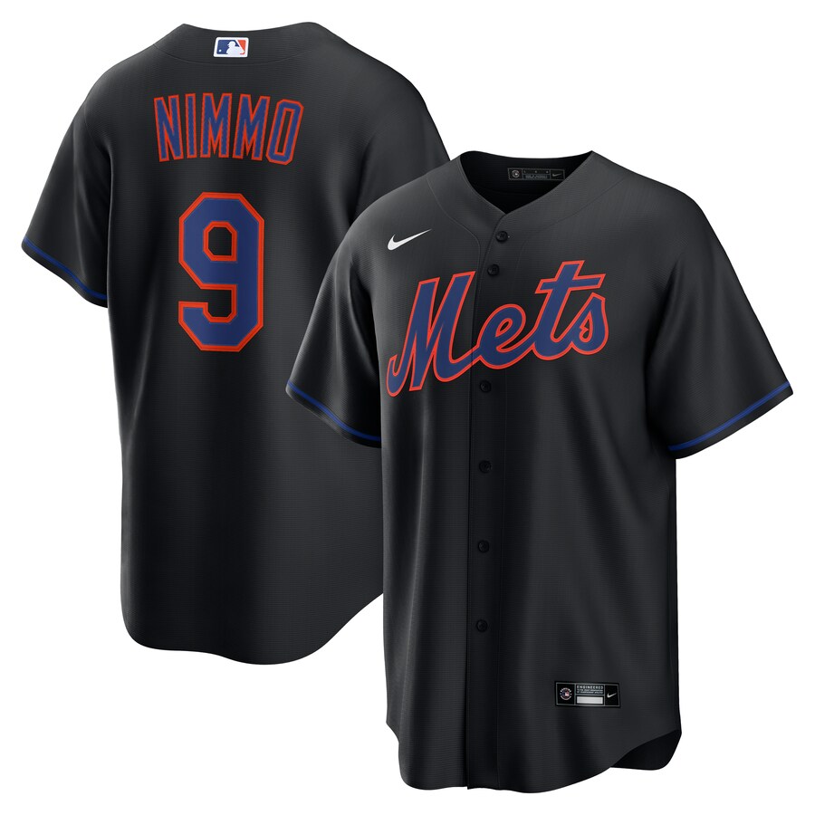 Men's New York Mets Brandon Nimmo Nike Black Alternate Replica Jersey - Jersey