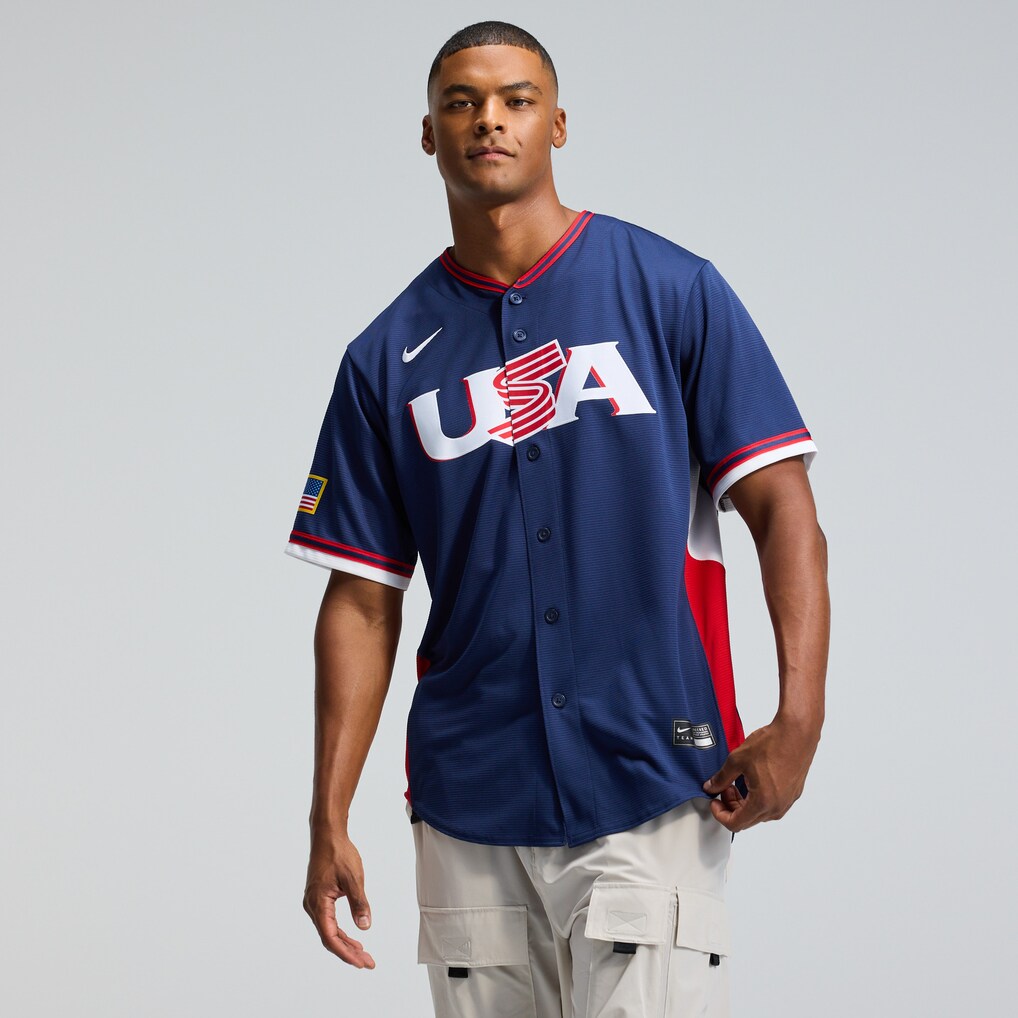Men's USA Baseball Nike Navy 2026 World Baseball Classic Road Stadium Jersey - Jersey