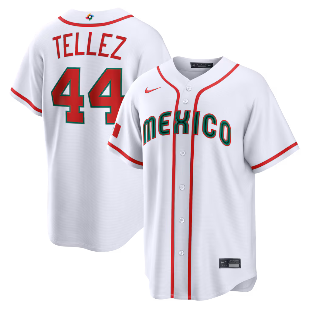 Men's Mexico Baseball Rowdy Tellez Nike White 2026 World Baseball Classic Home Stadium Jersey - Jersey