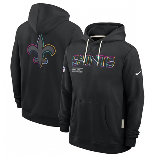 Men's New Orleans Saints Black 2025 Crucial Catch Dri-FIT Hoodie - Jersey