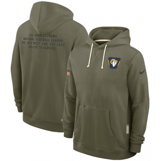 Men's Los Angeles Rams Olive 2025 Salute to Service Pullover Hoodie - Jersey