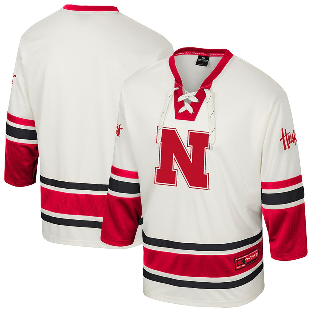 Men's Colosseum Cream Nebraska Huskers Puck Proud Fashion Hockey Jersey - Jersey