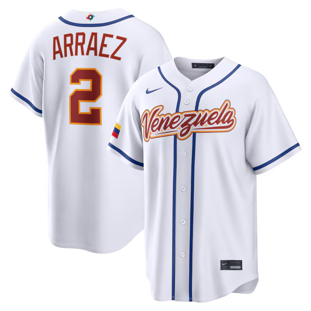 Men's Venezuela Baseball Luis Arraez Nike White 2026 World Baseball Classic Home Stadium Jersey - Jersey