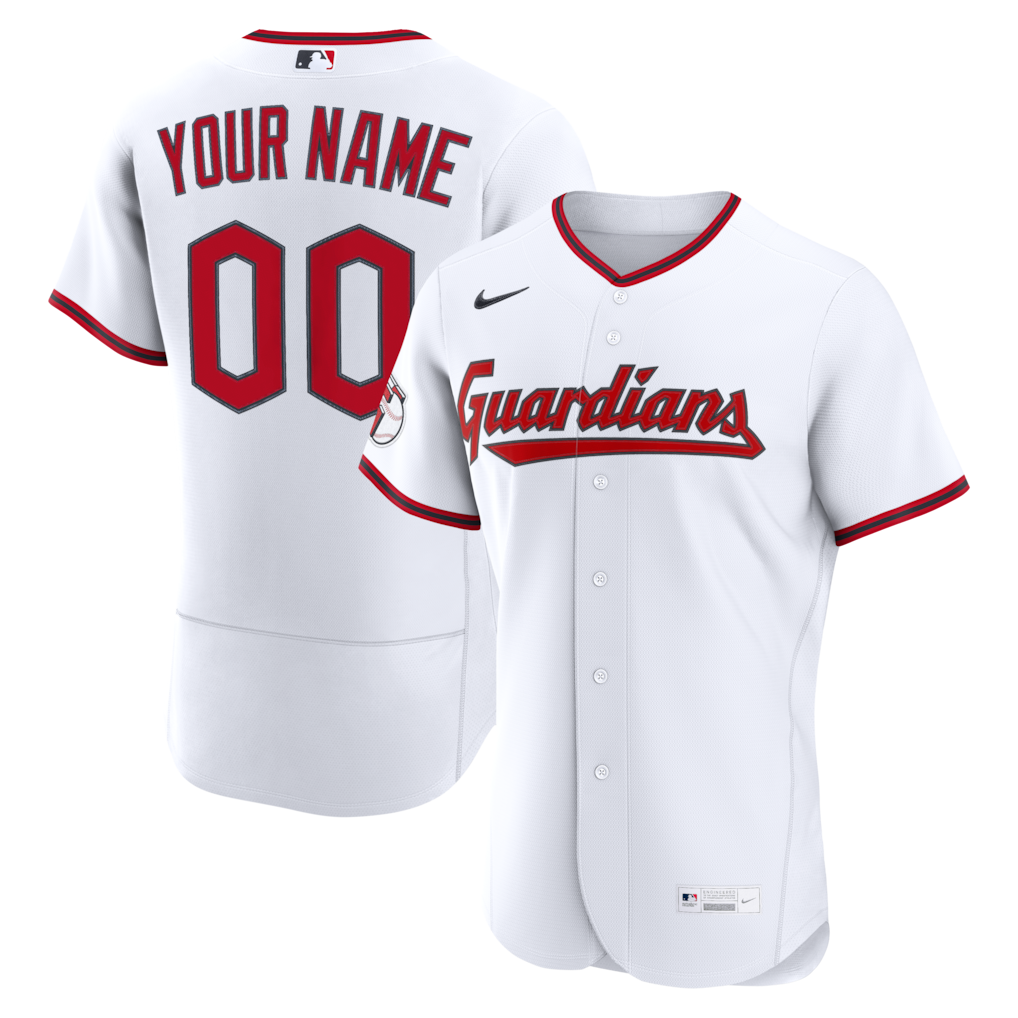 Men's Cleveland Guardians Nike White Home Authentic Custom Jersey - Jersey