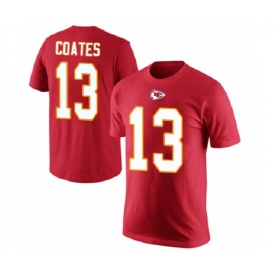 Football Men's Kansas City Chiefs #13 Sammie Coates Red Rush Pride Name & Number T-Shirt - Jersey