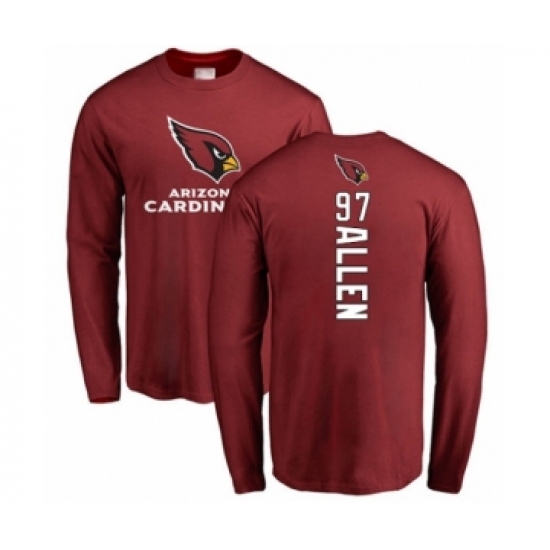 Football Arizona Cardinals #97 Zach Allen Maroon Backer Long Sleeve T-Shirt - Jersey