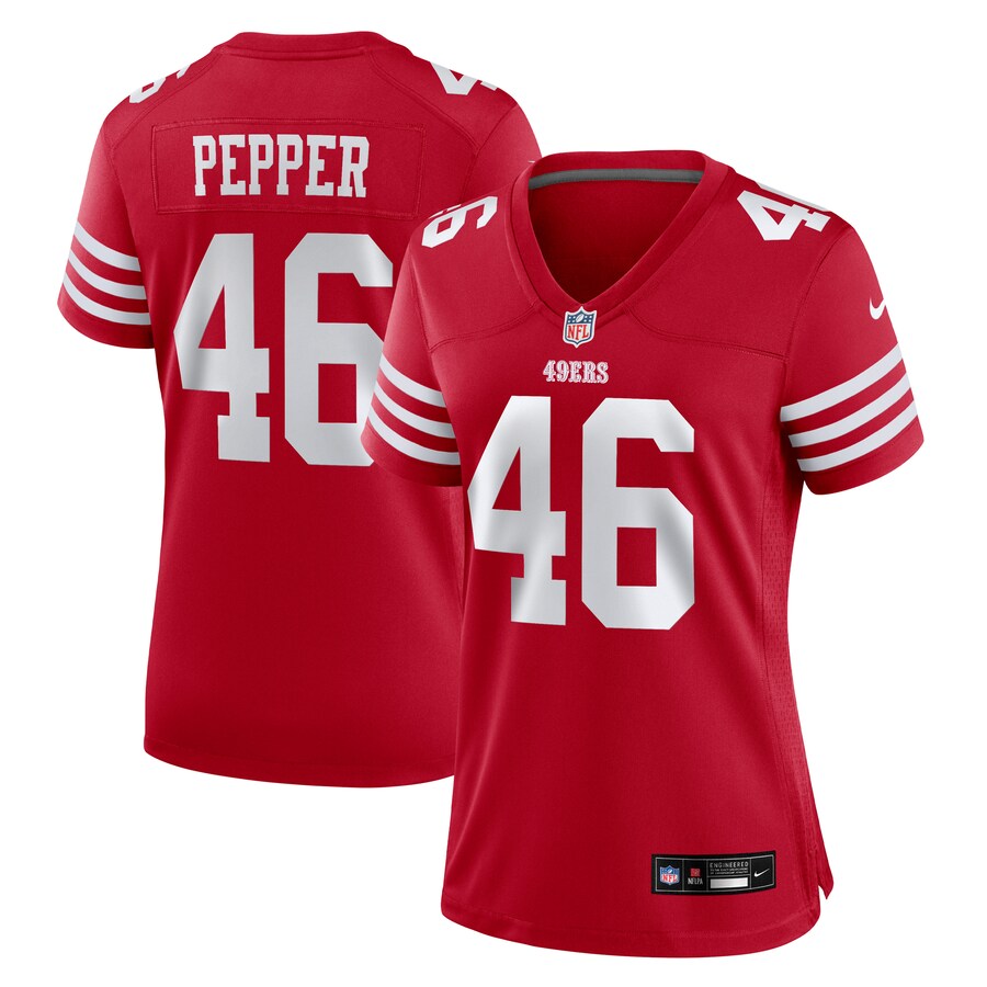 Women's San Francisco 49ers Taybor Pepper Nike Scarlet Team Game Jersey - Jersey