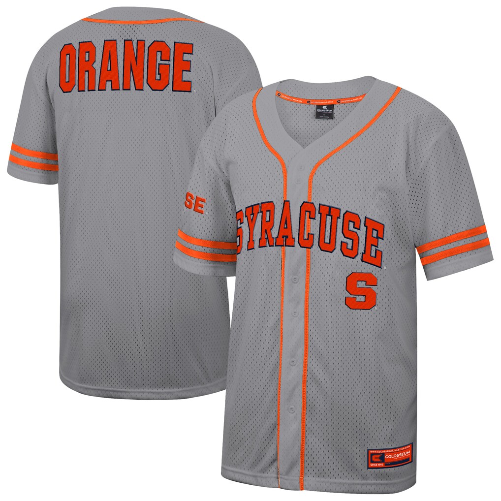 Men's Colosseum Gray Syracuse Orange Free Spirited Baseball Jersey - Jersey