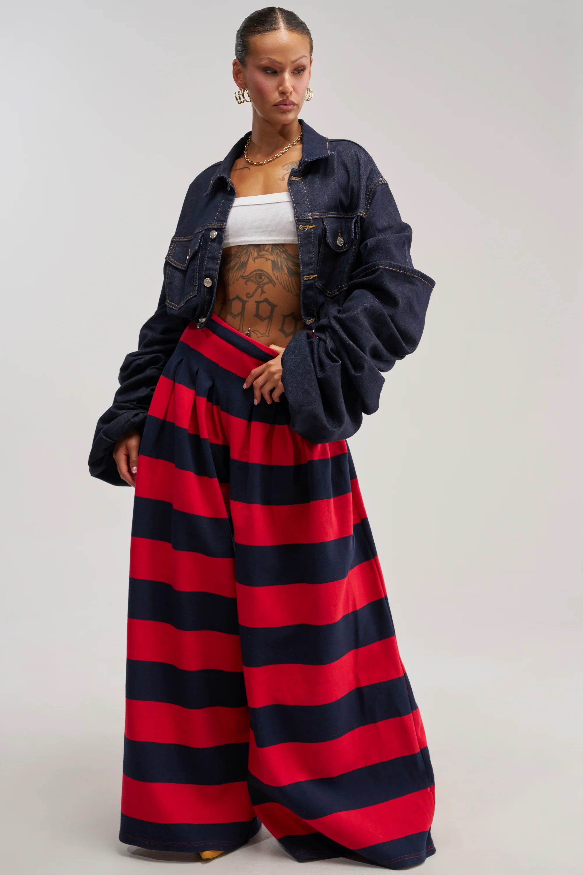 SILVER COAST RED STRIPE TROUSER - Akira Wear