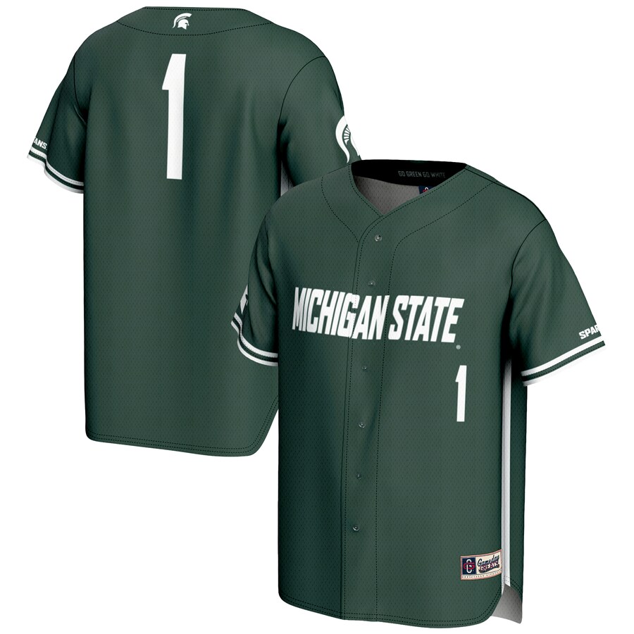Youth GameDay Greats #1 Green Michigan State Spartans Lightweight Baseball Jersey - Jersey