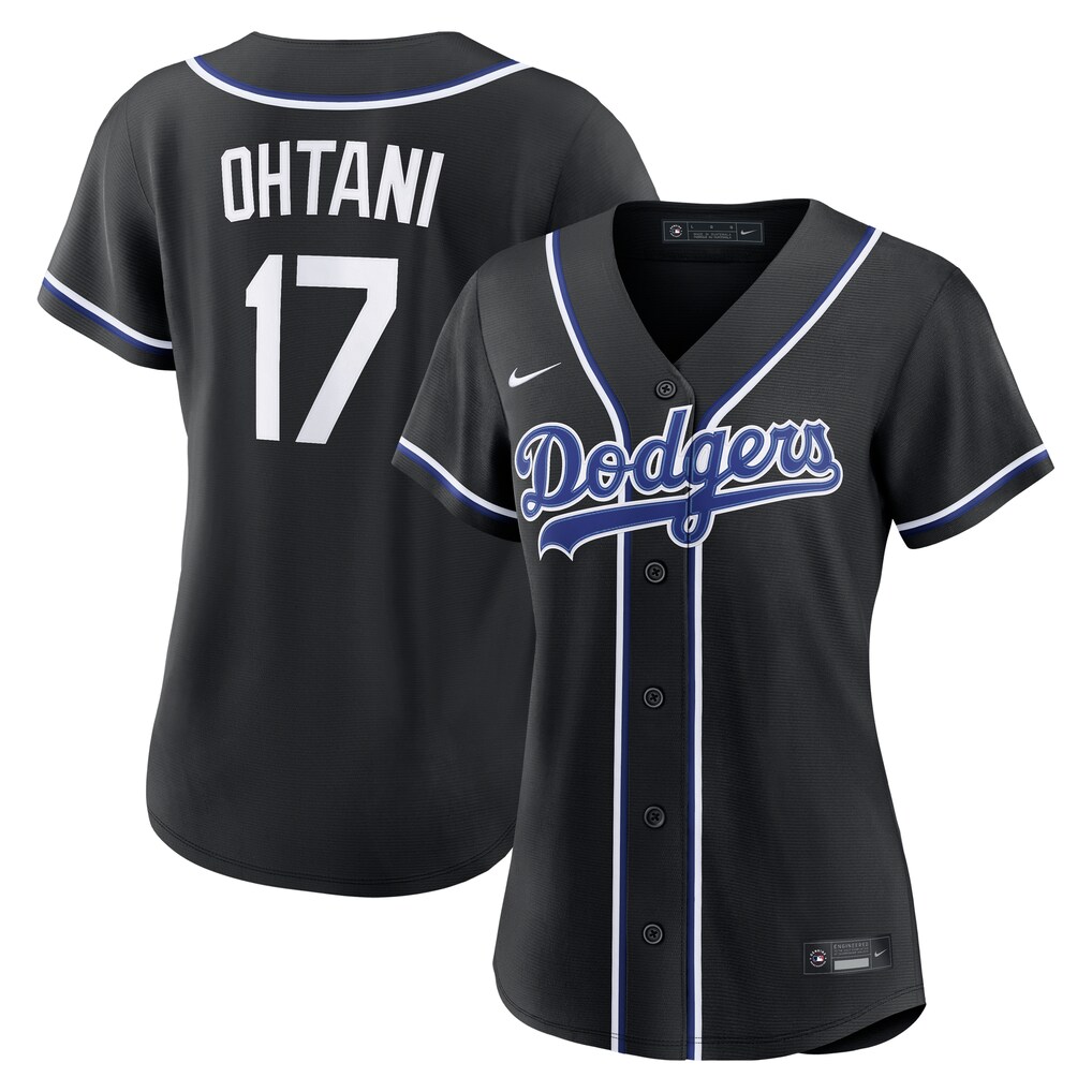 Women's Los Angeles Dodgers Shohei Ohtani Nike Fashion Replica Black Out Player Jersey - Jersey