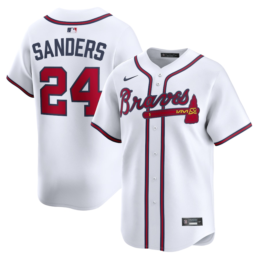 Men's Atlanta Braves Deion Sanders Nike White Limited Player Jersey - Jersey