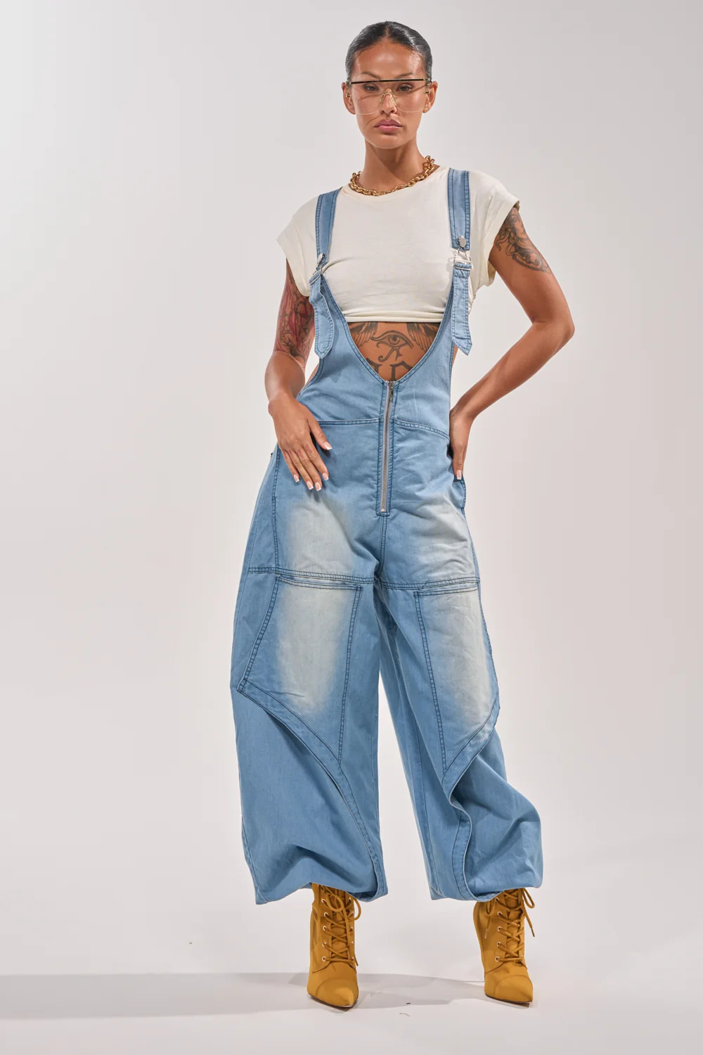OUT TO PLAY DENIM OVERALL JUMPSUIT - Akira Wear