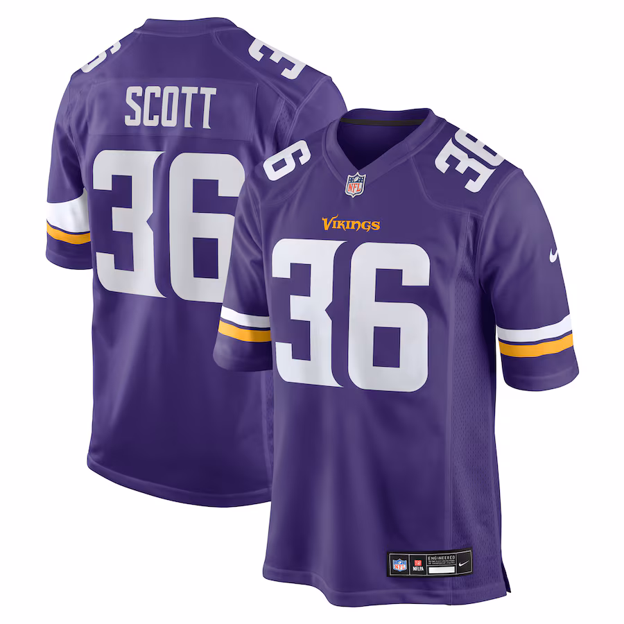 Men's Minnesota Vikings Zavier Scott Nike Purple Team Game Jersey - Jersey