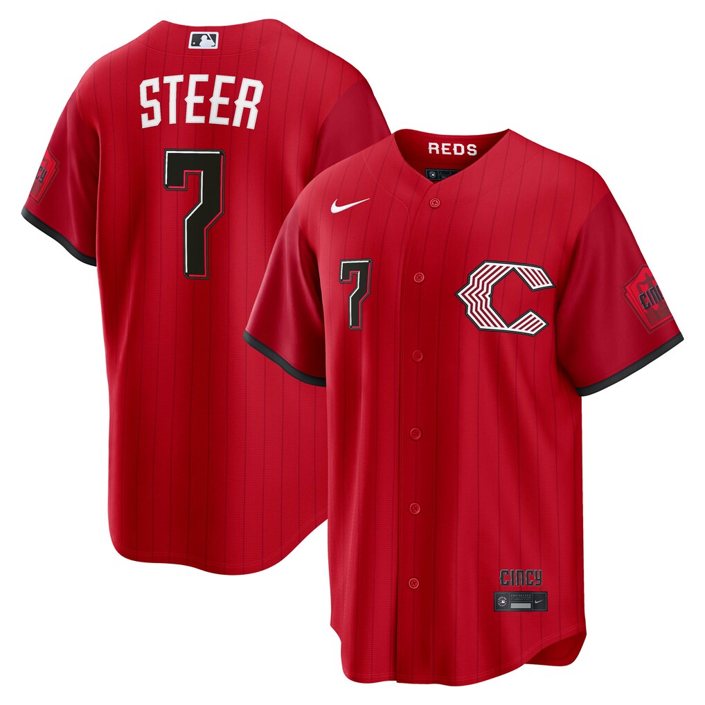 Men's Cincinnati Reds Spencer Steer Nike Red 2026 City Connect Stadium Jersey - Jersey