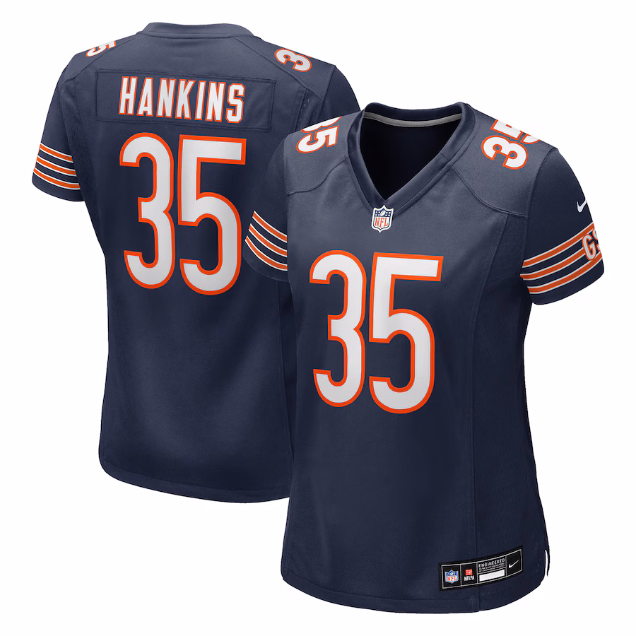 Women's Chicago Bears Deion Hankins Nike Navy Team Game Jersey - Jersey