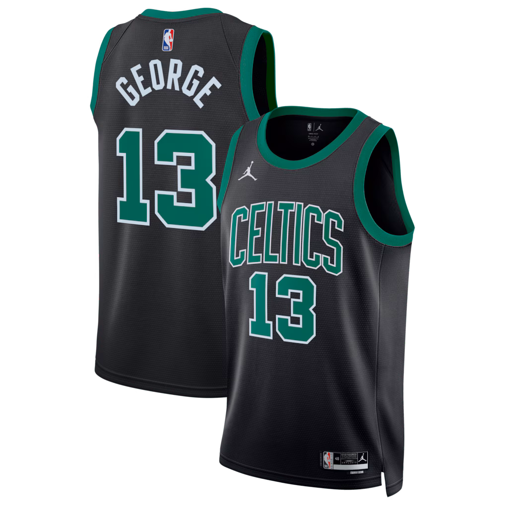 Men's Boston Celtics Paul George Jordan Brand Black Swingman Jersey - Statement Edition - Jersey