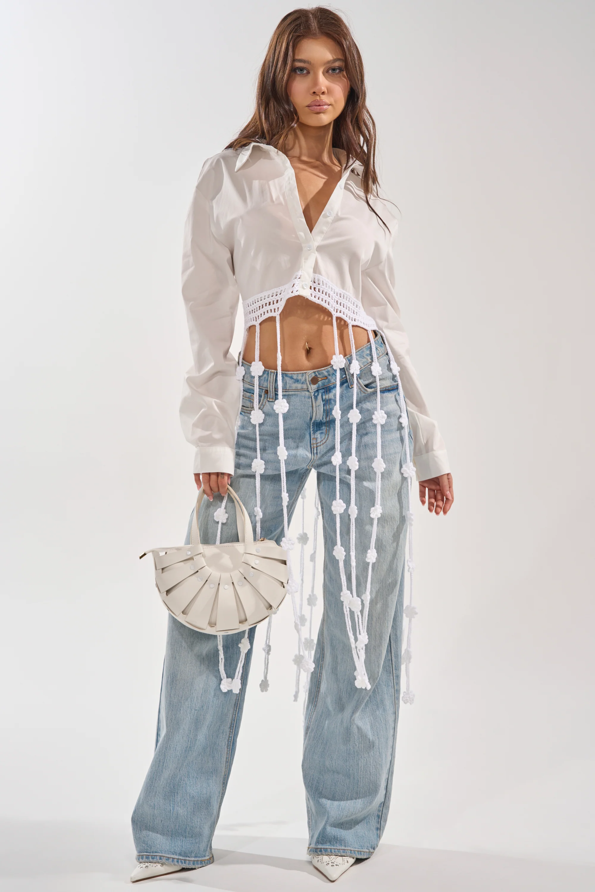 PETAL DRIFT CROCHET DETAIL BLOUSE - Akira Wear