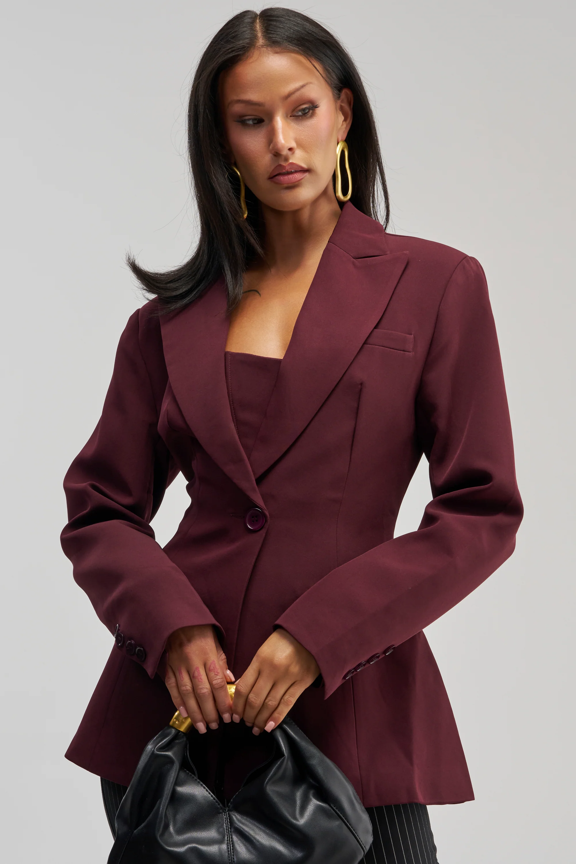 EVERYDAY LUXE BLAZER IN BURGUNDY - Akira Wear