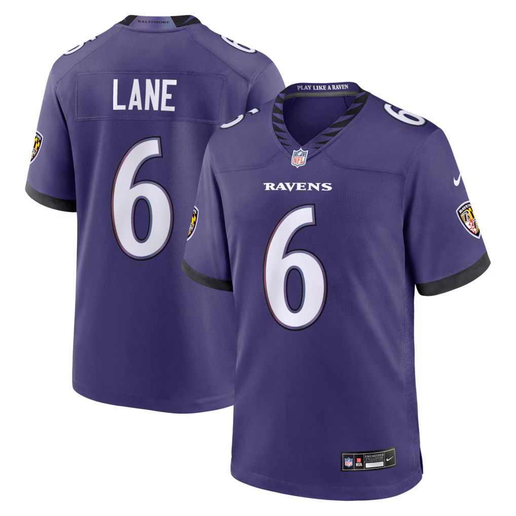 Men's Baltimore Ravens Ja'Kobi Lane Nike Purple Team Game Jersey - Jersey