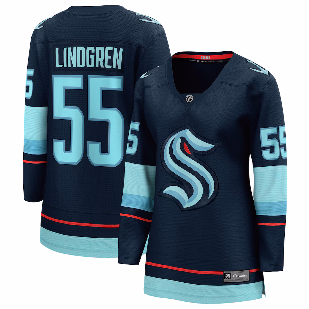 Women's Seattle Kraken Ryan Lindgren Fanatics Deep Sea Blue Home Breakaway Jersey - Jersey