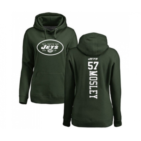 Football Women's New York Jets #57 C.J. Mosley Green Backer Pullover Hoodie - Jersey