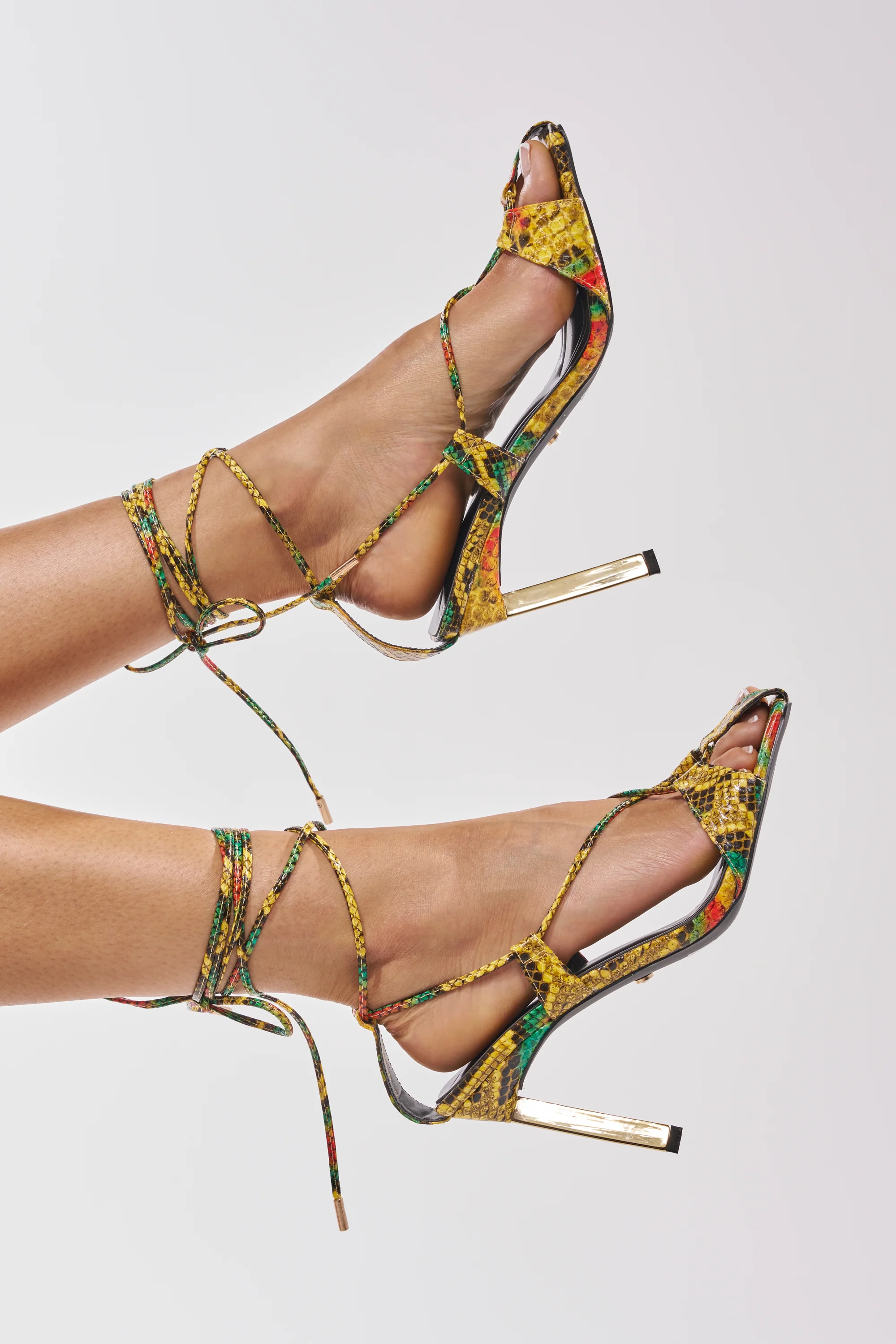 AZALEA WANG NOTYET MULTI SNAKE STILETTO SANDAL - Akira Wear