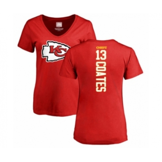 Football Women's Kansas City Chiefs #13 Sammie Coates Red Backer T-Shirt - Jersey
