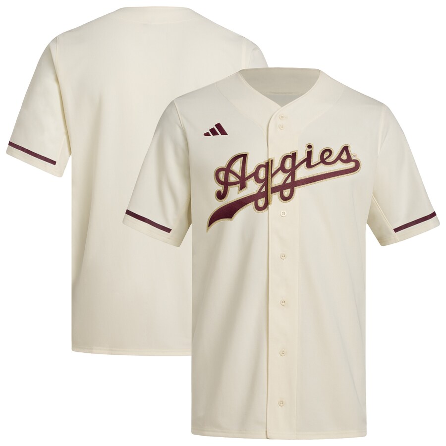 Men's adidas  Cream Texas A&M Aggies Replica Baseball Jersey - Jersey