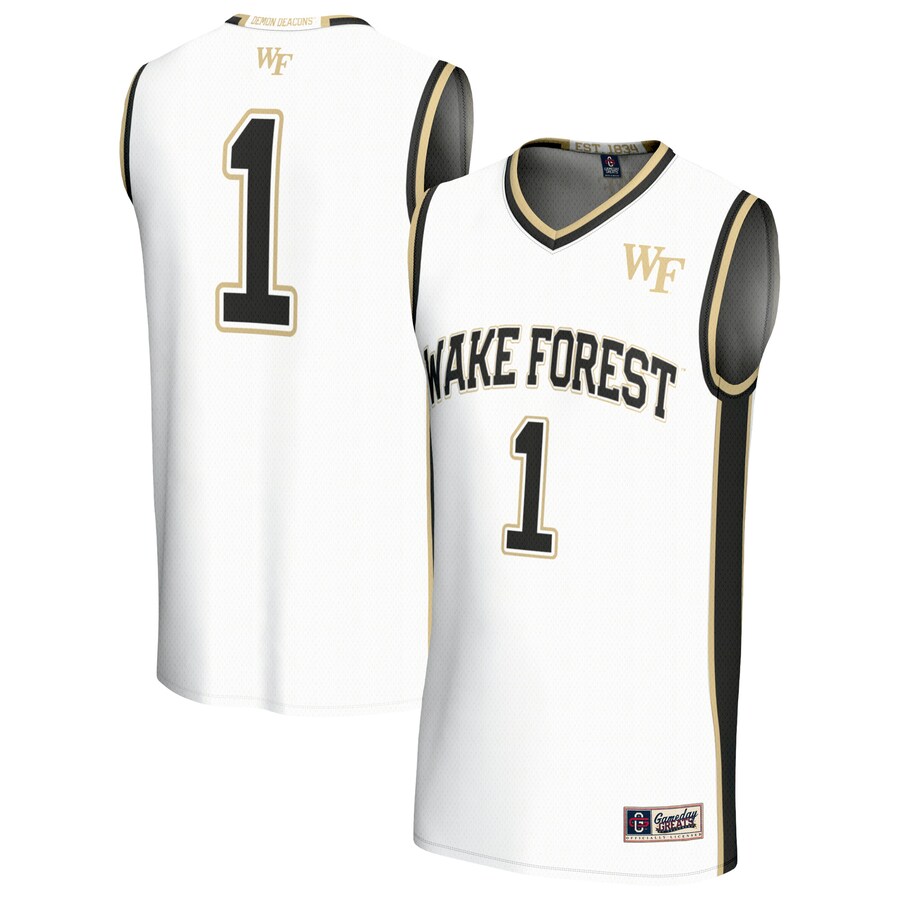 Youth GameDay Greats #1 White Wake Forest Demon Deacons Lightweight Basketball Fashion Jersey - Jersey
