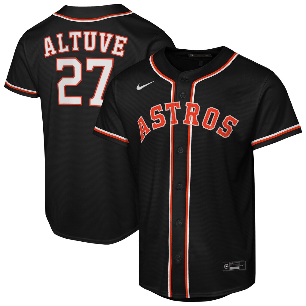 Youth Houston Astros Jose Altuve Nike Black Fashion Replica Player Jersey - Jersey