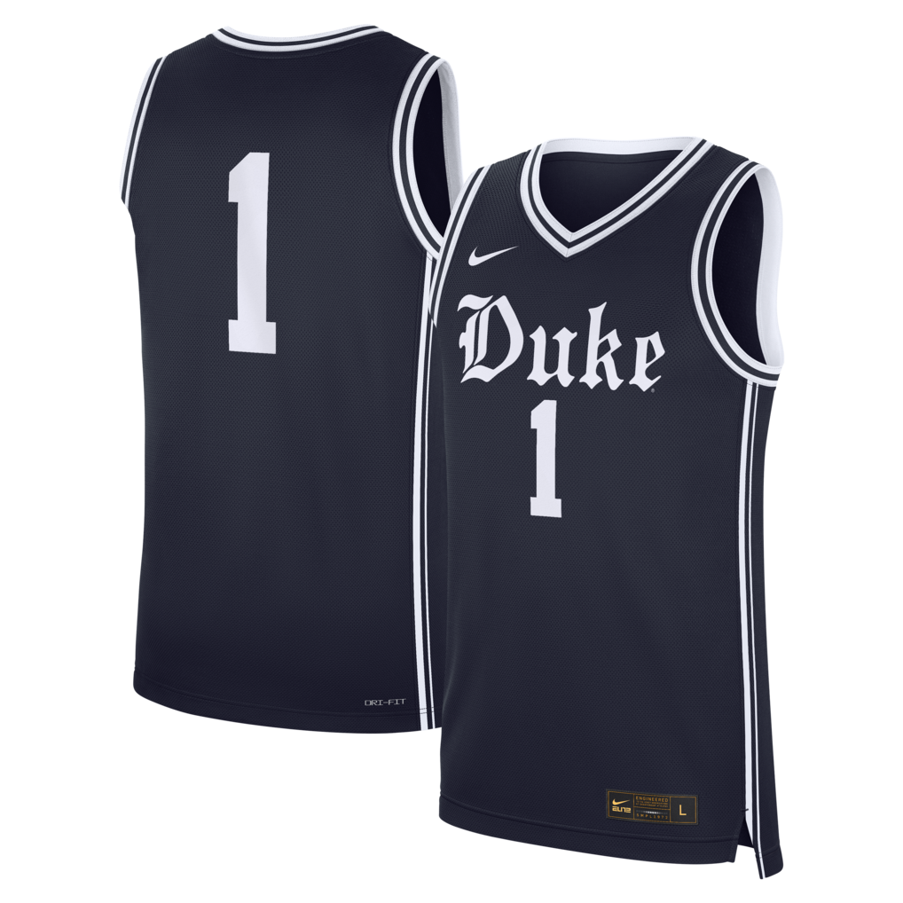 Men's Nike Navy Duke Blue Devils #1 Alternate Replica Basketball Jersey - Jersey