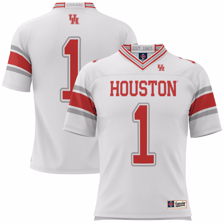 Men's GameDay Greats #1 White Houston Cougars Football Jersey - Jersey